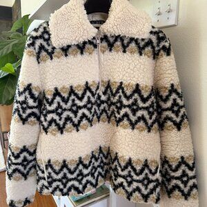 J CREW SHERPA/ FLEECE HALF ZIP PULL OVER XXS